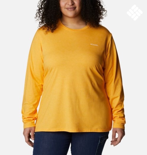 Tricouri Columbia Sun Trek Long Sleeve Dama Mango | Plus Size DLMAS0Z71